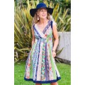 Paloma Cotton 50’s 2 prints Dress - Palais Print + Navy Spot