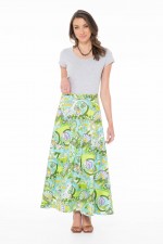 Grace Long Cotton Wrap Skirt in Oki Print