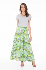 Grace Long Cotton Wrap Skirt in Oki Print