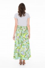 Grace Long Cotton Wrap Skirt in Oki Print