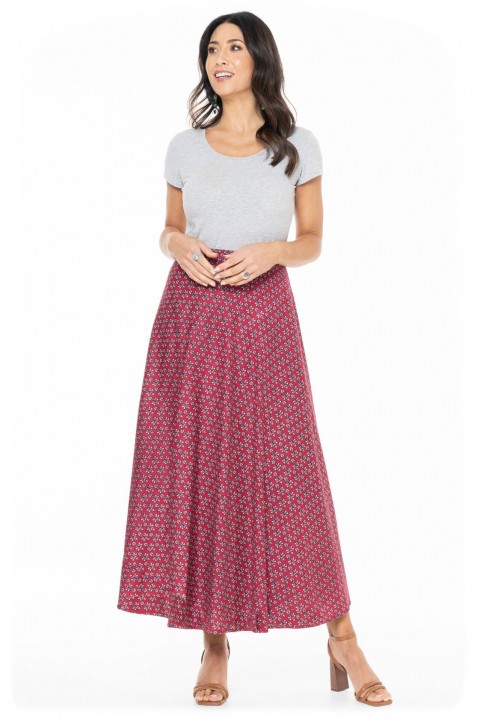 Grace Long Cotton Wrap Skirt in Corfu Print