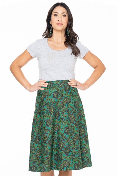 Beth Cotton Wrap Skirt in Fiji Print