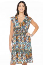 Chrissie Cotton Tunic in Agean Print 