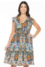 Chrissie Cotton Tunic in Agean Print 