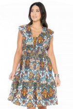 Chrissie Cotton Tunic in Agean Print 