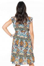 Chrissie Cotton Tunic in Agean Print 