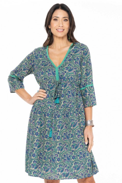 Jocy Cotton Voile L/S Tunic in Sardinia Print