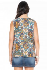 Martine  Cotton Top in Agean Print