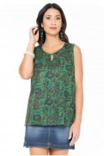 Martine  Cotton Top in Fiji Print