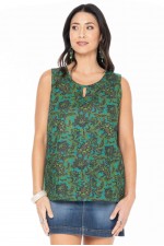 Martine  Cotton Top in Fiji Print