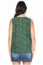 Martine  Cotton Top in Fiji Print