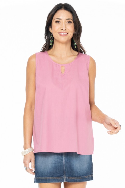 Martine  Cotton Top in Pink