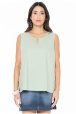 Martine  Cotton Top in Sage