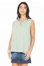 Martine  Cotton Top in Sage