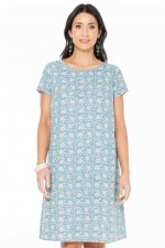 Amber Reversible Cotton Voile Dress in Sardinia & Agra Prints