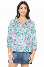 Palais L/S Rayon Top in Crete Print