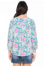 Palais L/S Rayon Top in Crete Print