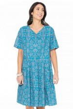 Billie Oversized Cotton Dress in Berlin Print