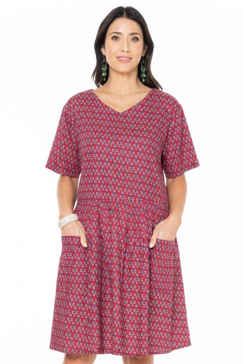 Billie Oversized Cotton Dress in Corfu Print