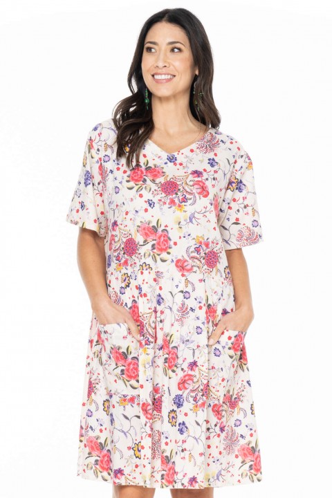 Billie Oversized Cotton Dress in Tunis Print