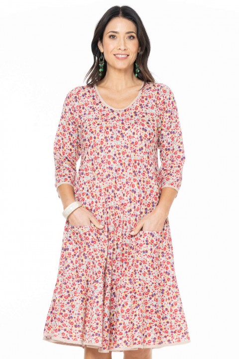 Angel Cotton Voile Dress in Ditsy Print