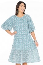 Trivedi Billow Sleeve Dress in Agra Print