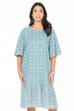 Trivedi Billow Sleeve Dress in Agra Print