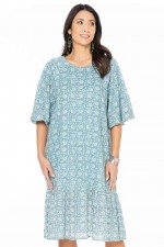 Trivedi Billow Sleeve Dress in Agra Print