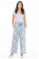 Nat Rayon Trouser with pockets in Crete Print