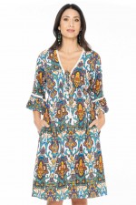 Nanika Rayon Dress in Agean Print 