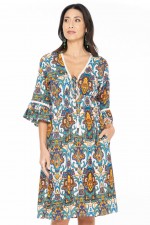 Nanika Rayon Dress in Agean Print 