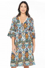 Nanika Rayon Dress in Agean Print 