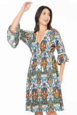 Nanika Rayon Dress in Agean Print 