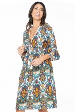 Nanika Rayon Dress in Agean Print 