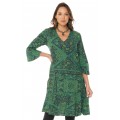 Sage Dress in Emerald Print