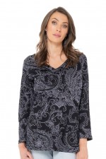 Ingrid Faux Wrap Top in Lori Print