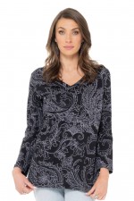 Ingrid Faux Wrap Top in Lori Print