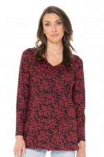 Ingrid Faux Wrap Top in Flame Print