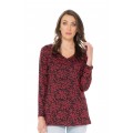 Ingrid Faux Wrap Top in Flame Print