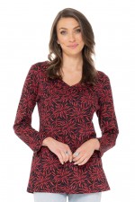 Ingrid Faux Wrap Top in Flame Print