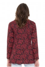 Ingrid Faux Wrap Top in Flame Print