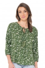 Palais L/S Rayon Top in Elba Print