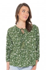 Palais L/S Rayon Top in Elba Print