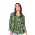 Natalia L/S Rayon Top in Elba Print